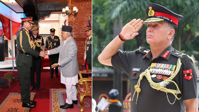নেপালের সেনাবাহিনীর সম্মানসূচক জেনারেল হলেন ভারতীয় সেনাপ্রধান ধীরাজ শেঠ